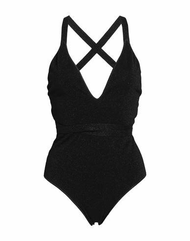 Circus Hotel Woman One-piece swimsuit Black Viscose, Polyester Cover