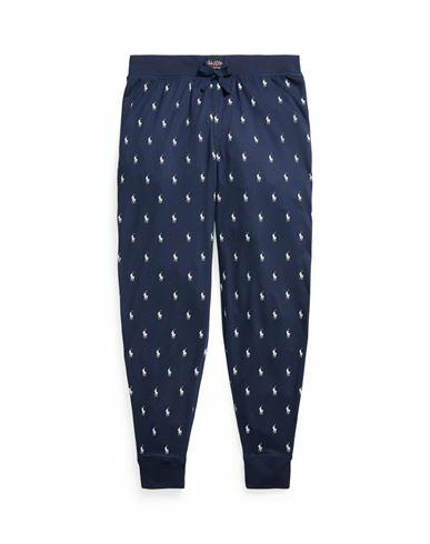 Polo Ralph Lauren Allover Pony Cotton Jersey Sleep Jogger Man Sleepwear Navy blue Cotton Cover