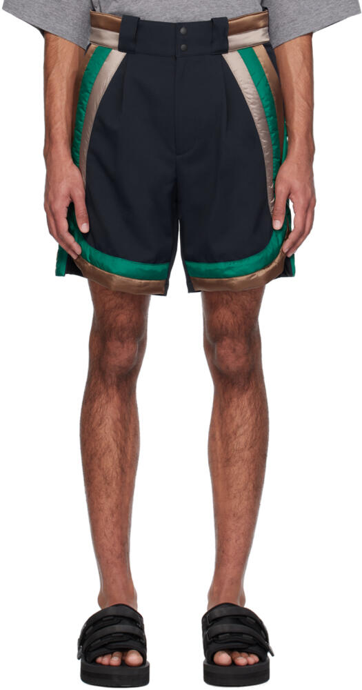 kolor Navy Paneled Shorts Cover