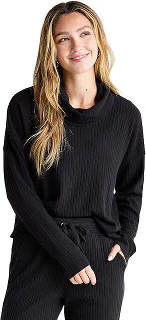 Splendid London Rib Cowl Neck (Black) Women's Clothing Cover