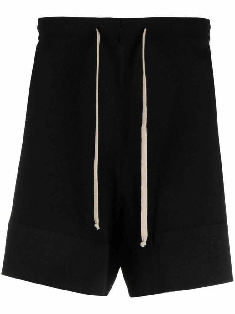 Rick Owens drop-crotch virgin-wool shorts - Black Cover