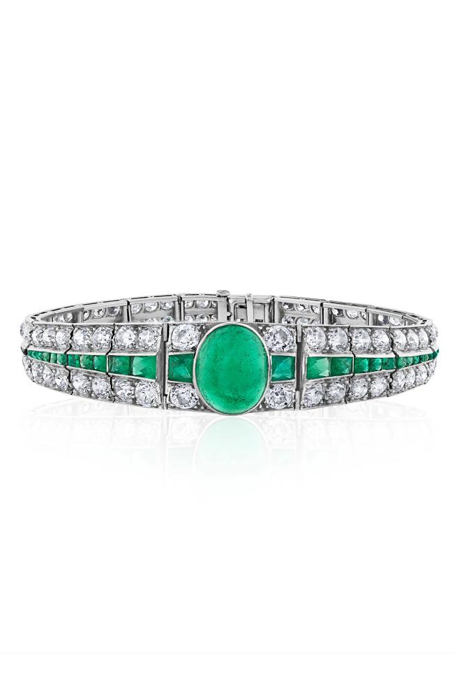 Mindi Mond Art Deco Colombian Emerald & Diamond Bracelet in Platinum/Diamond/Emerald Cover