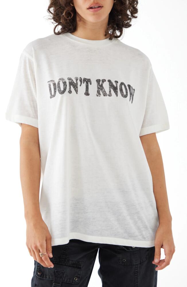 BDG Urban Outfitters Don't Know Graphic T-Shirt in White Cover