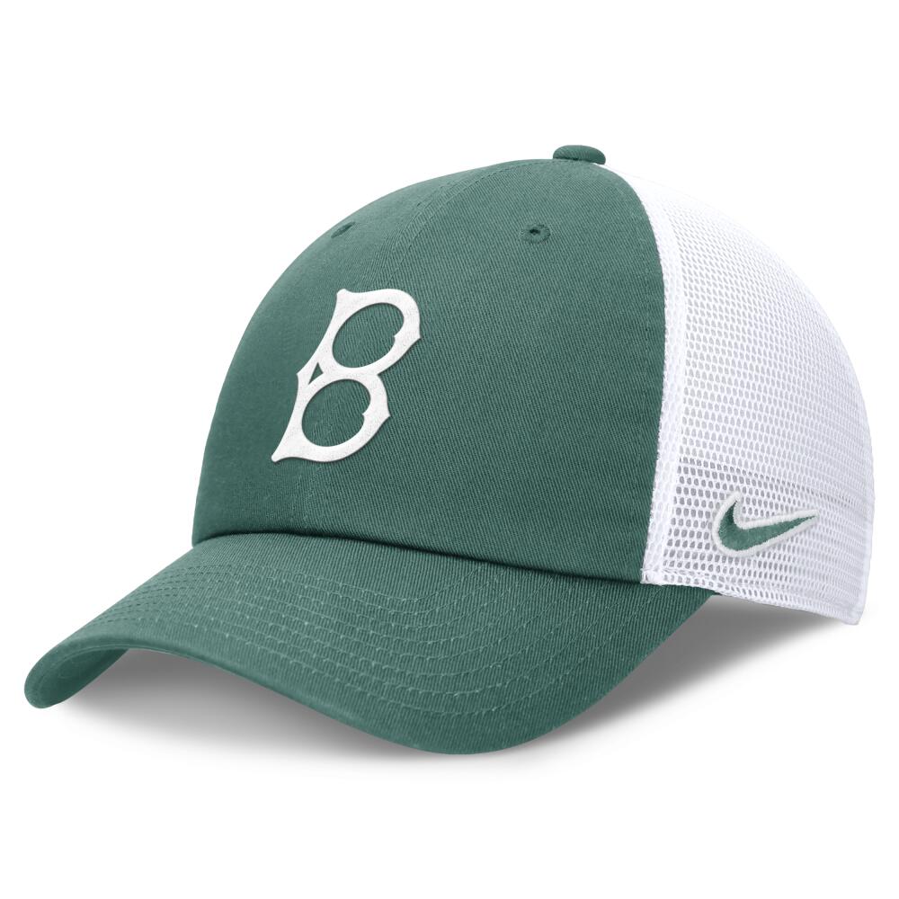 Brooklyn Dodgers Bicoastal Club Nike Unisex MLB Trucker Adjustable Hat in Green Cover