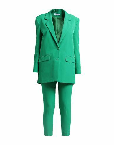 Yes London Woman Suit Green Polyester, Elastane Cover