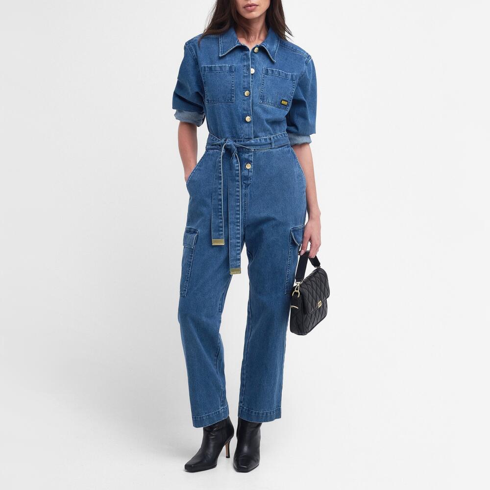 Barbour International Hamilton Belted Denim Jumpsuit Cover