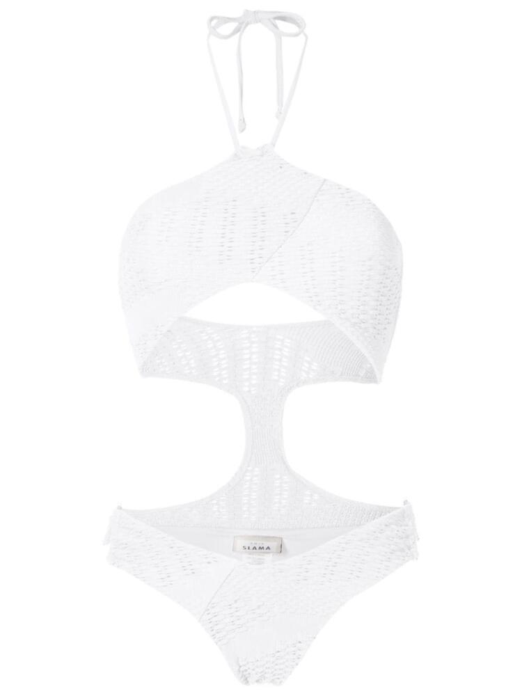 Amir Slama woven halterneck one-piece - White Cover