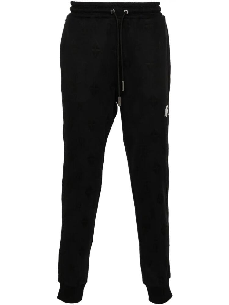 John Richmond logo-jacquard tapered trousers - Black Cover