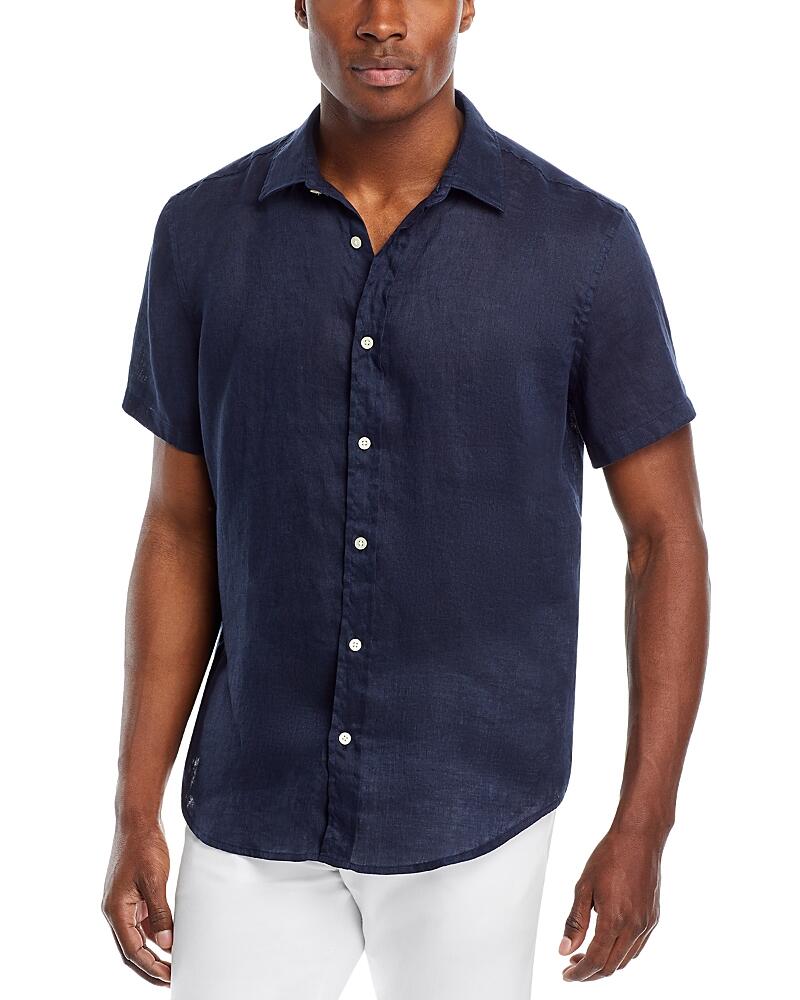 The Men's Store at Bloomingdale's Linen Regular Fit Short Sleeve Button Down Shirt - Exclusive Cover