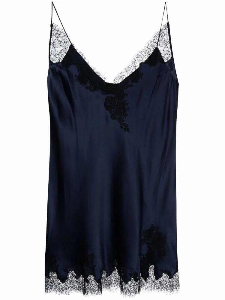 Carine Gilson V-neck silk slip dress - Blue Cover