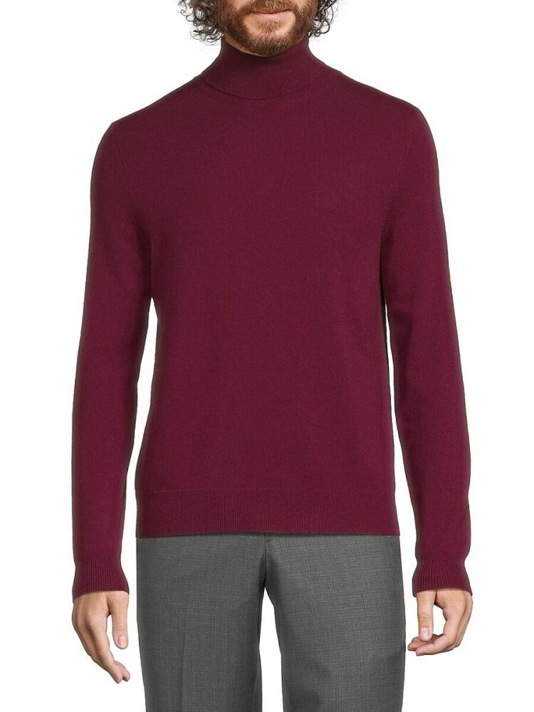 Amicale Men's Classic Fit Turtleneck Cashmere Sweater - Burgundy Cover