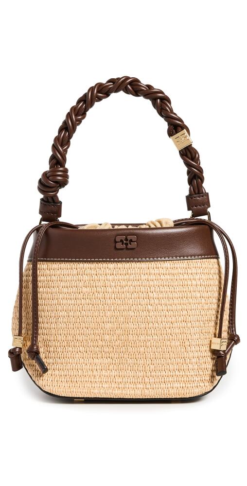 GANNI Ganni Raffia Bou Bucket Bag Nature Cover