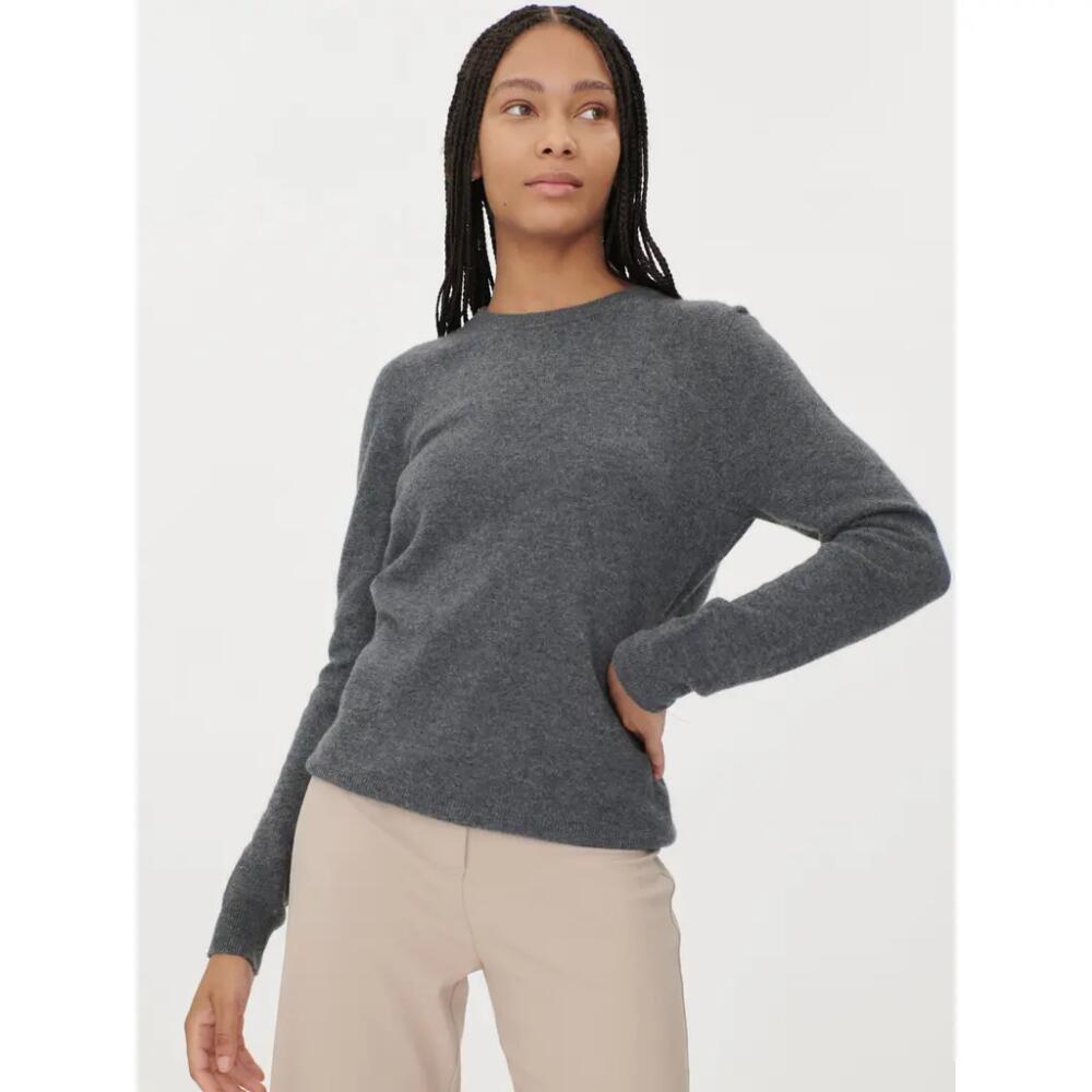 Gobi Cashmere Crew Neck Sweater in Stone Gray Cover