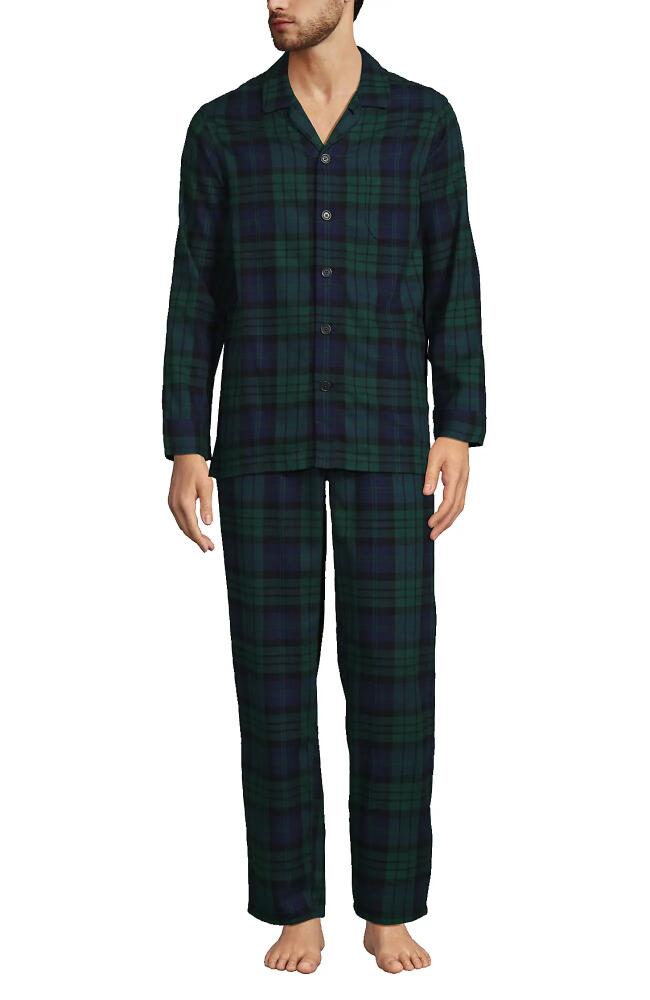 Lands' End Flannel Pajama Set in Evergreen Blackwatch Plaid Cover