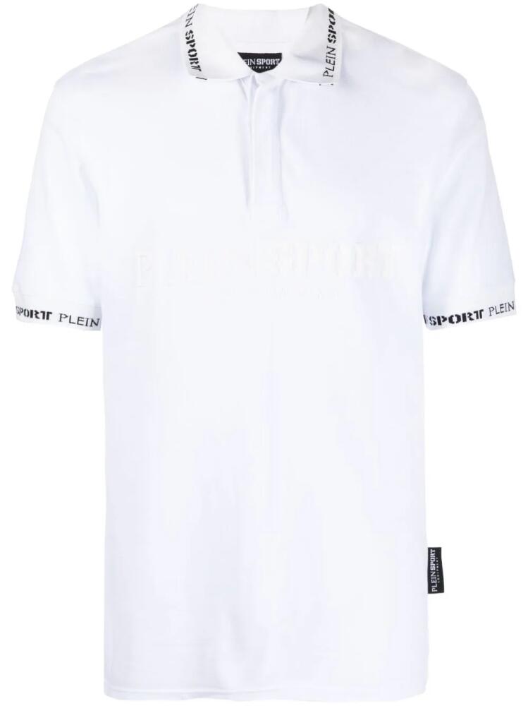 Plein Sport logo-print short-sleeve polo shirt - White Cover