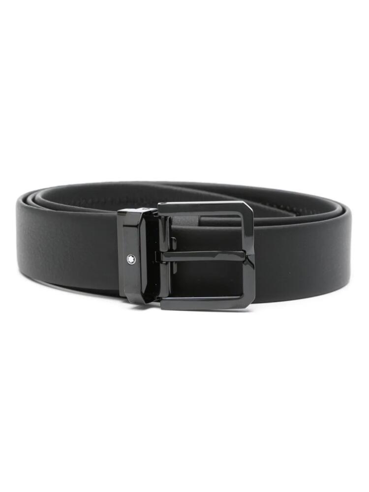 Montblanc square-buckle leather belt - Black Cover