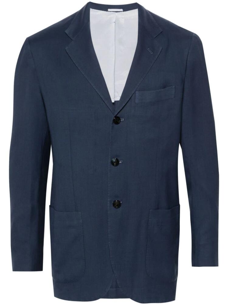 Kiton twill cashmere blazer - Blue Cover