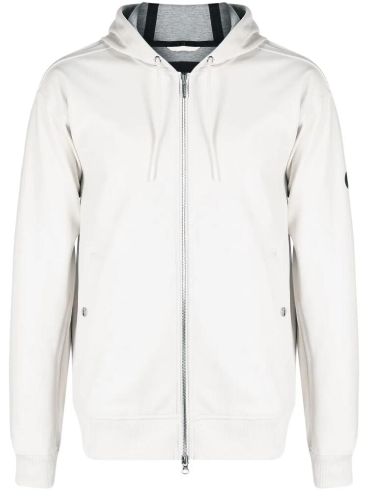 Alpha Tauri logo-patch zip-up hoodie - White Cover