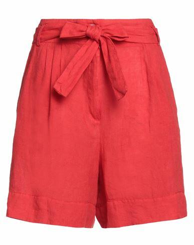 Annamariapaletti Woman Shorts & Bermuda Shorts Red Linen Cover