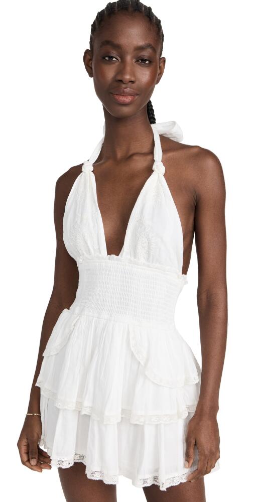 LoveShackFancy Deanna Halter Dress True White Cover