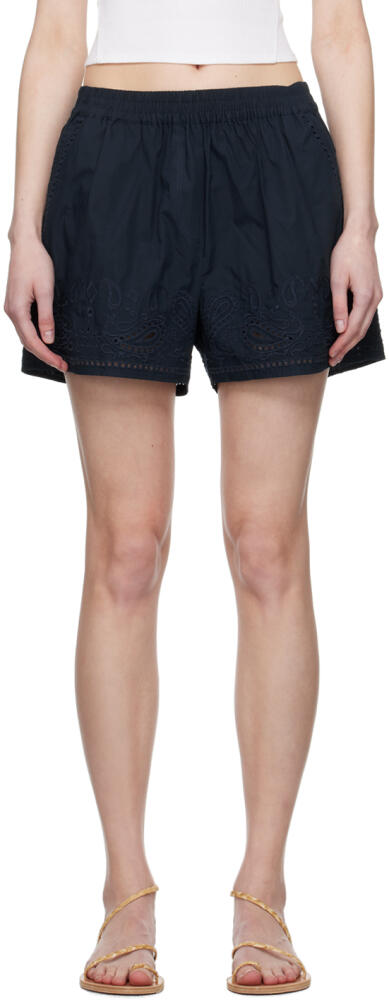 rag & bone Navy Emb Shorts Cover