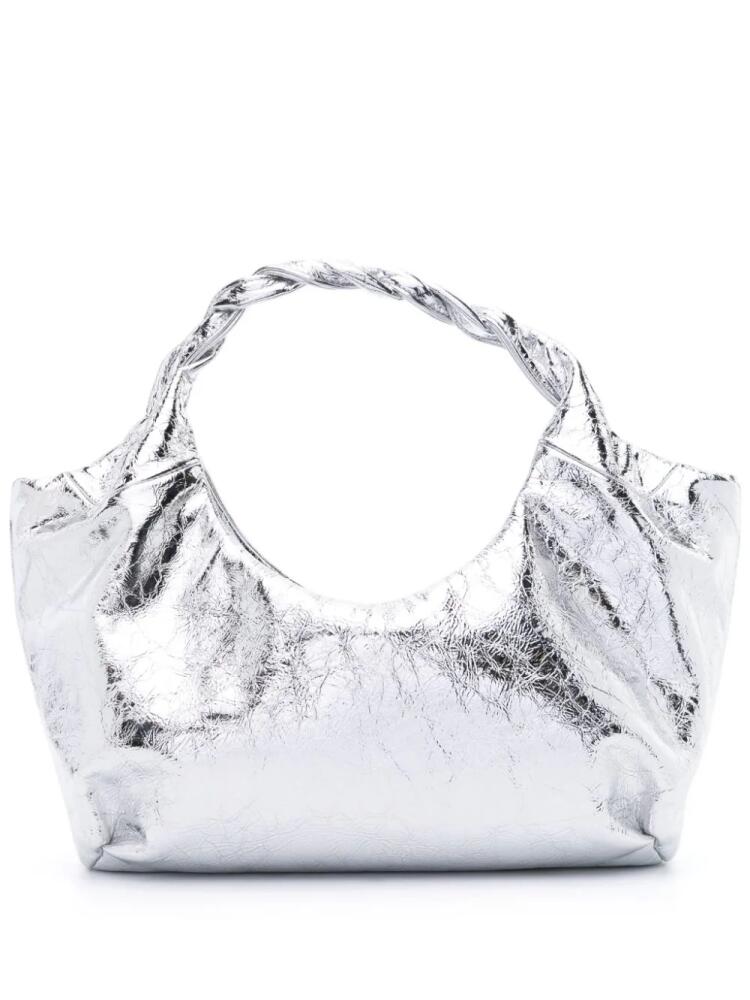 SANDRO metallic-leather shoulder bag - Silver Cover