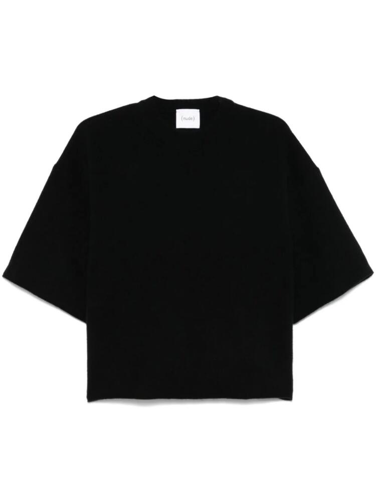 Nude virgin wool sweater - Black Cover