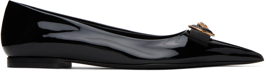 Versace Black Gianni Ribbon Ballerina Flats Cover