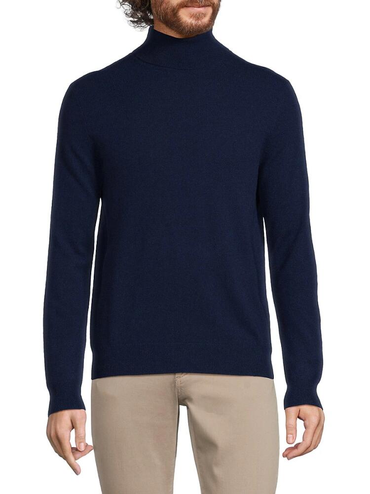 Amicale Men's Classic Fit Turtleneck Cashmere Sweater - Navy Cover