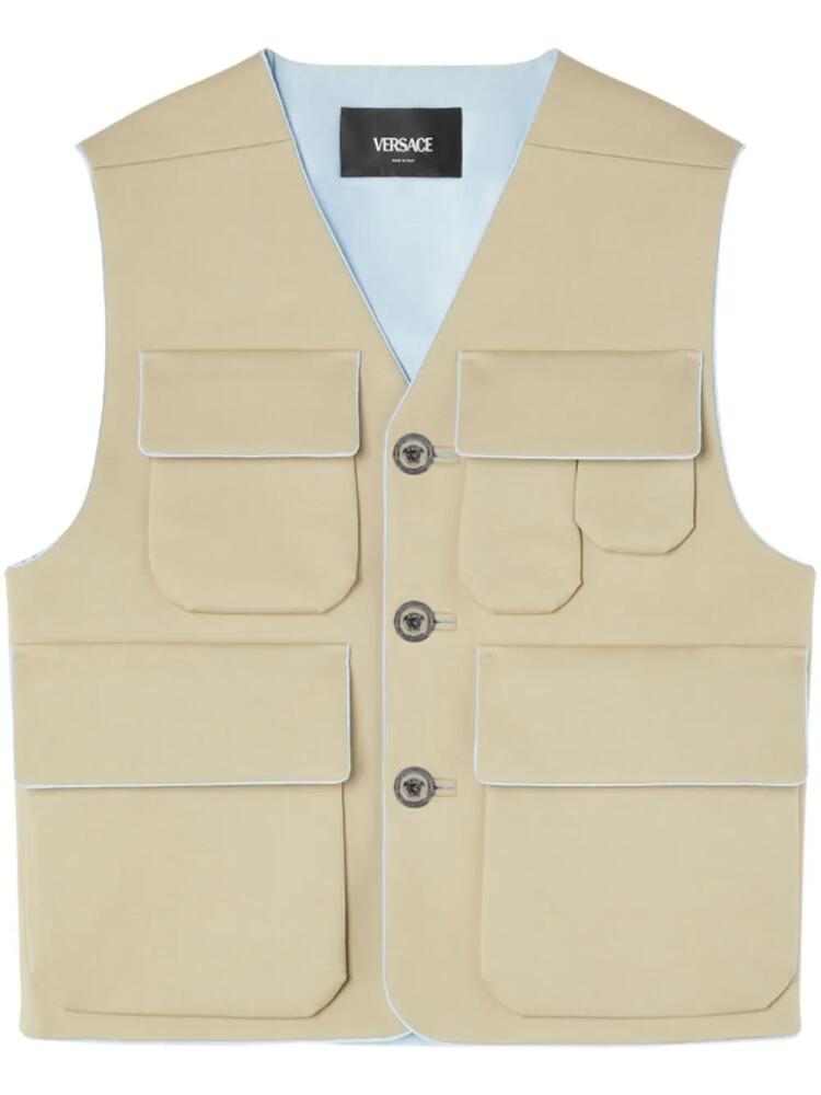 Versace Bonded Gabardine cargo vest - Neutrals Cover