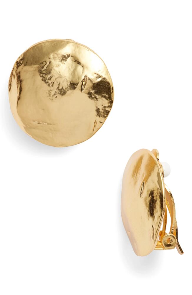 Karine Sultan Eva Shell Disc Clip-On Earrings in Gold Cover