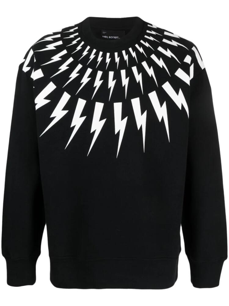 Neil Barrett Thunderbolt-print cotton sweatshirt - Black Cover