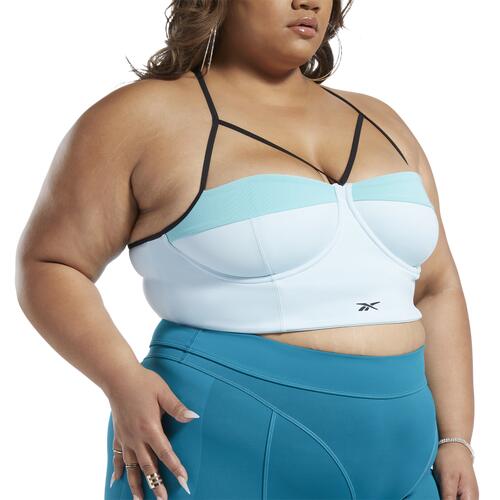 Reebok Cardi Plus-Size Bralette - Womens Turquoise/White Cover