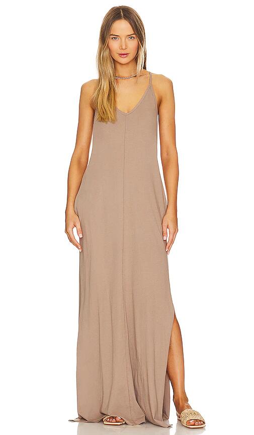 Bobi Maxi Dress in Taupe Cover