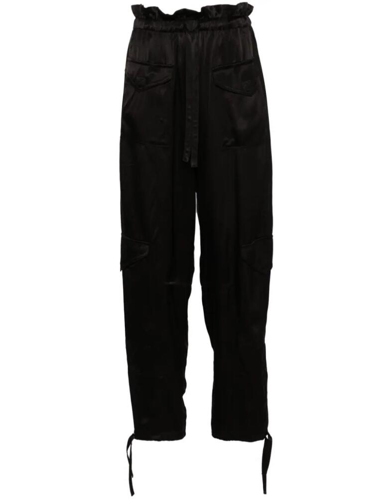 GANNI satin cargo trousers - Black Cover