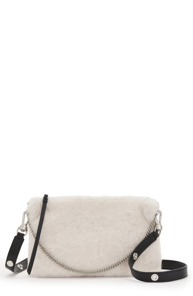 AllSaints Eve Genuine Shearling Crossbody Bag in Arran Ecru Cover