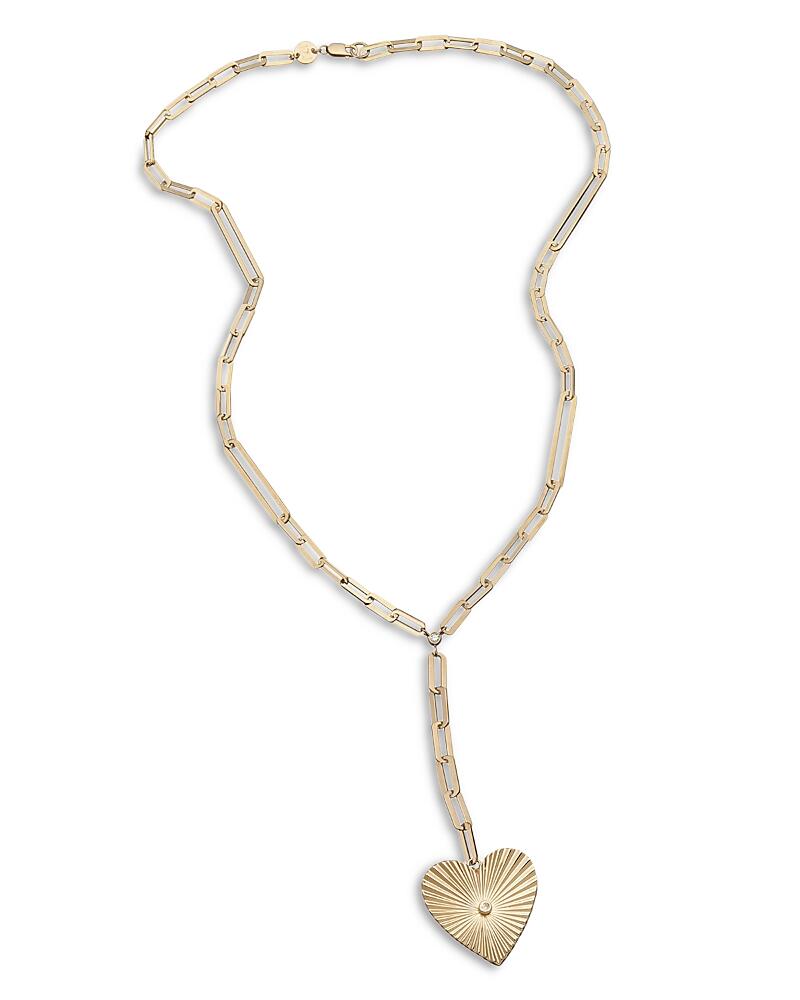 Jennifer Zeuner Sheldon Diamond Heart Lariat Necklace in 18K Gold Plated Sterling Silver, 16 Cover