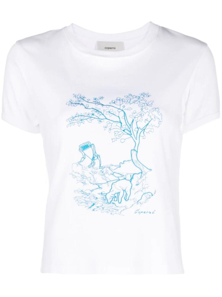 Coperni graphic-print cotton T-shirt - White Cover