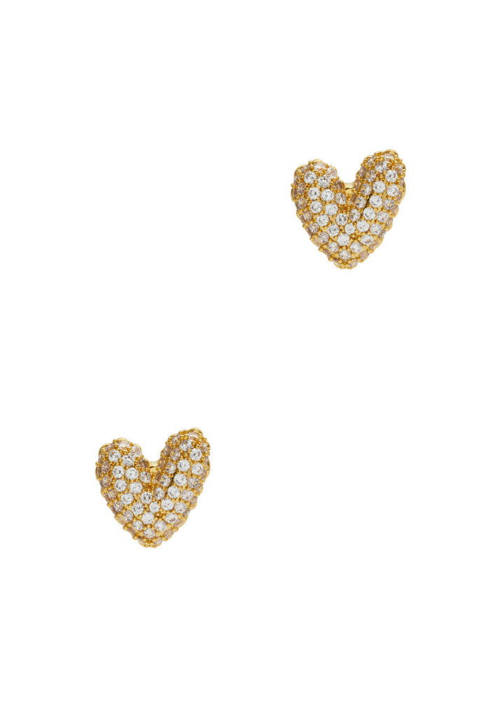 Crystal Haze Heart 18kt Gold Stud Earring, Stud Earrings, Gold - Cover