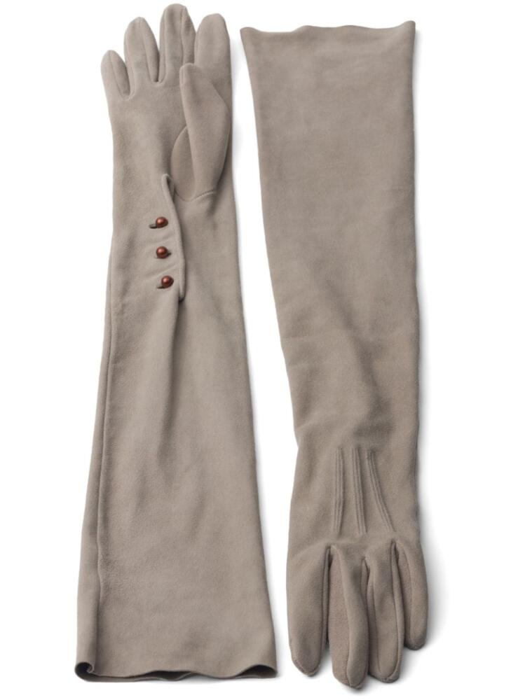 Prada long suede gloves - Grey Cover