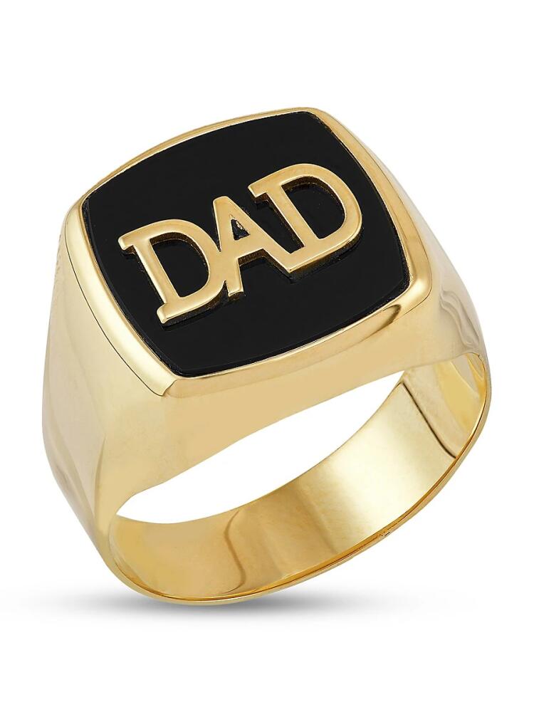 Saks Fifth Avenue Men's 14K Yellow Gold & Onyx Dad Signet Ring Cover