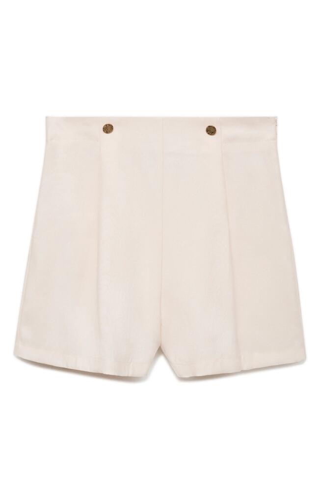 MANGO Hammered Button Sailor Shorts in Off White Cover