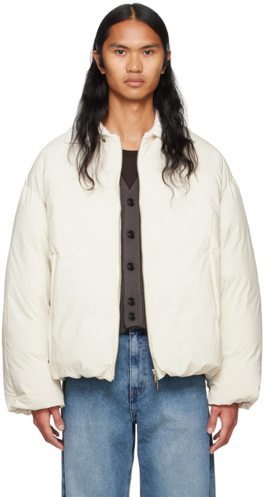 System Off-White Collar Kinted Puffer Down Jacket Cover