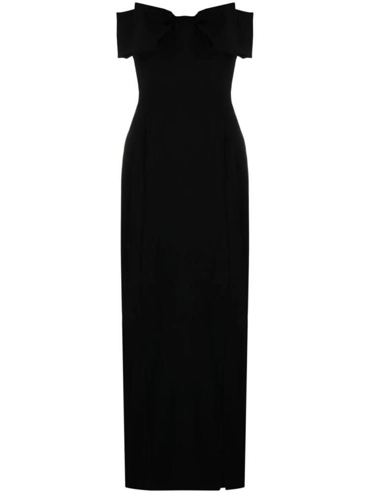 PINKO bow-detail strapless maxi dress - Black Cover