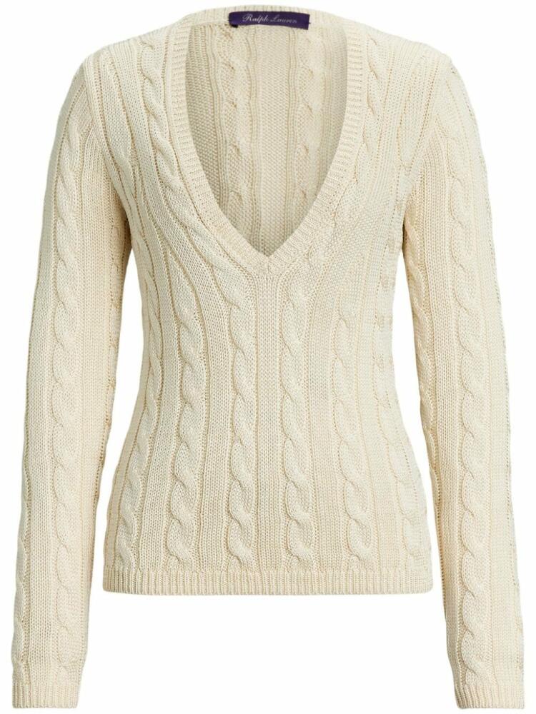 Ralph Lauren Collection cable-knit silk jumper - White Cover