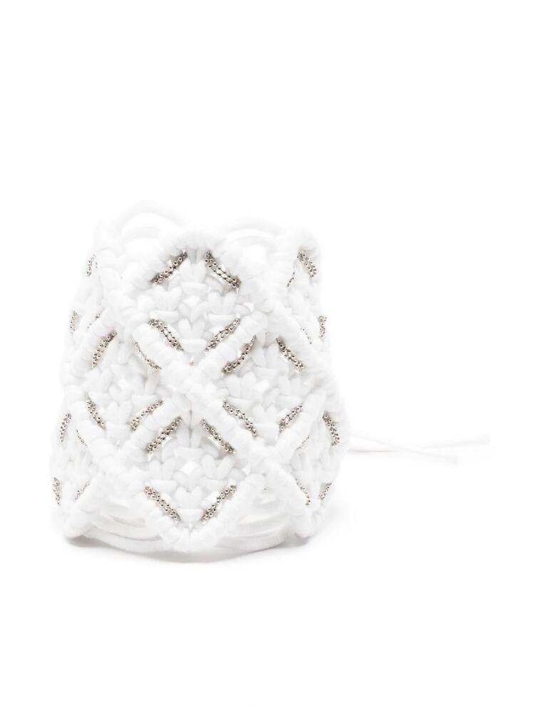 Fabiana Filippi bead-embellished knitted bracelet - White Cover