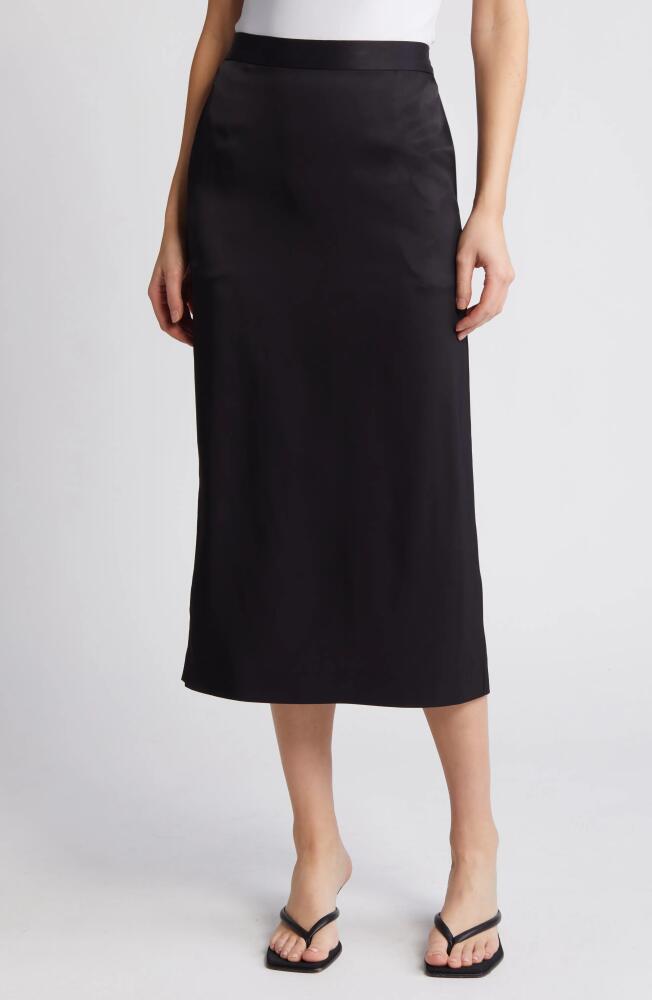 RUE SOPHIE Cassiel Satin Midi Skirt in Black Cover