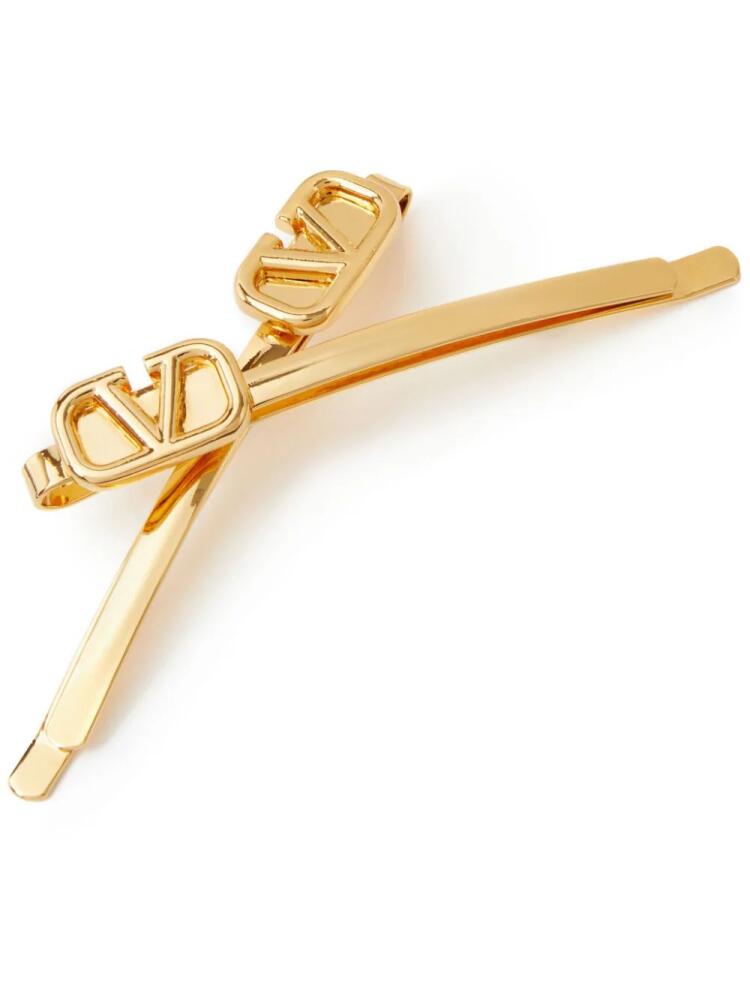 Valentino Garavani VLogo Signature hair clips - Gold Cover