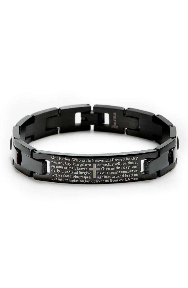 Brook and York Men's Engravable Lord's Prayer Bracelet. in Black Cover