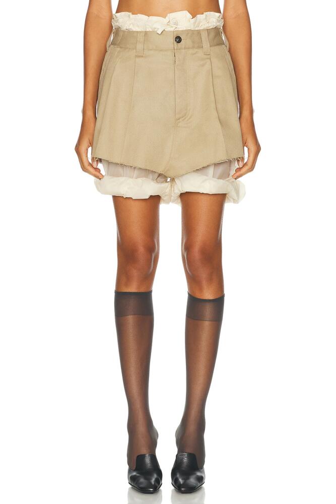 Maison Margiela Sheer Mini Short in Tan Cover